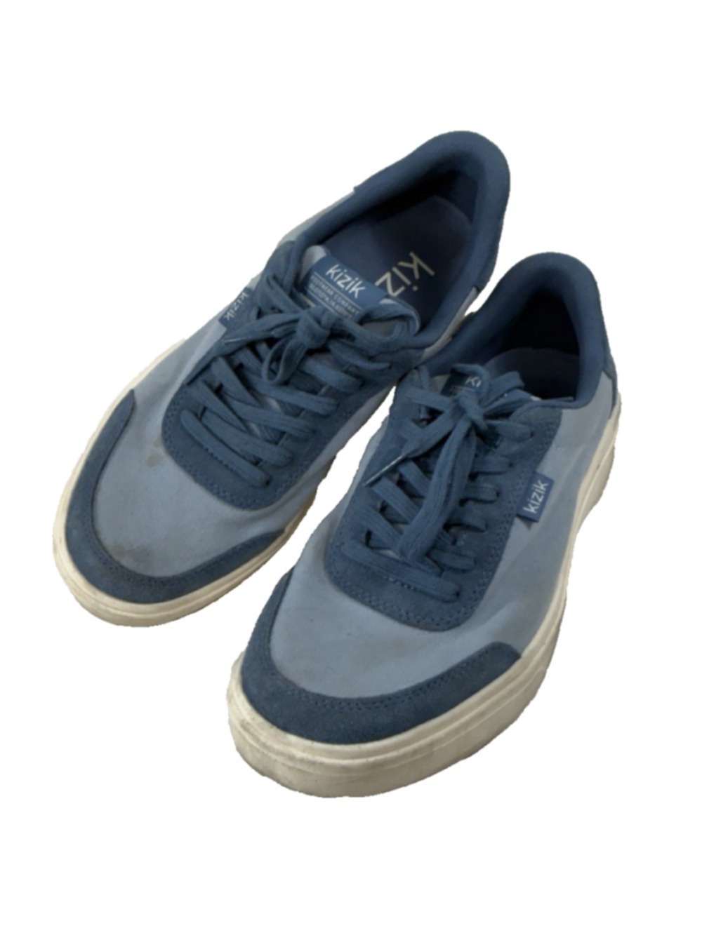 Kizik Shoes Prague 2 W Size 7.5 Navy Blue Gray Canvas Slip On Casual Walking
